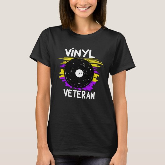 T-shirt Vinyl Vinyl Records Vinyl Veteran (Devant)