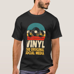 T-shirt Vinyle Le Média Social Originel Disques Vinyle