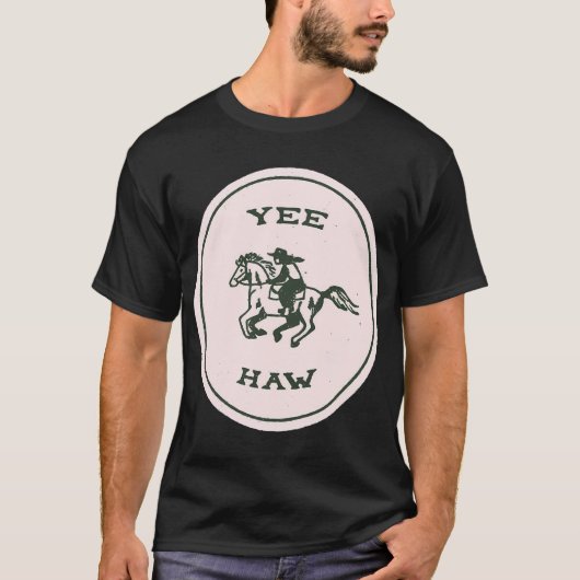 T-shirt Vinyle Rose Yee-Haw (Devant)