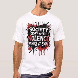 T-shirt Violence contre Tee Skin