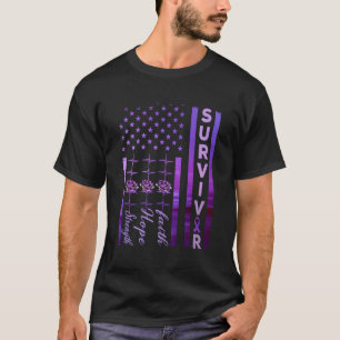 T-shirt Violence domestique Survivant fort Violet Américai
