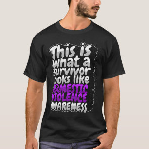T-shirt Violence familiale Survivant Soutien pourpre