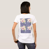 T-shirt Violet avec fleurs blanches (Dos entier)