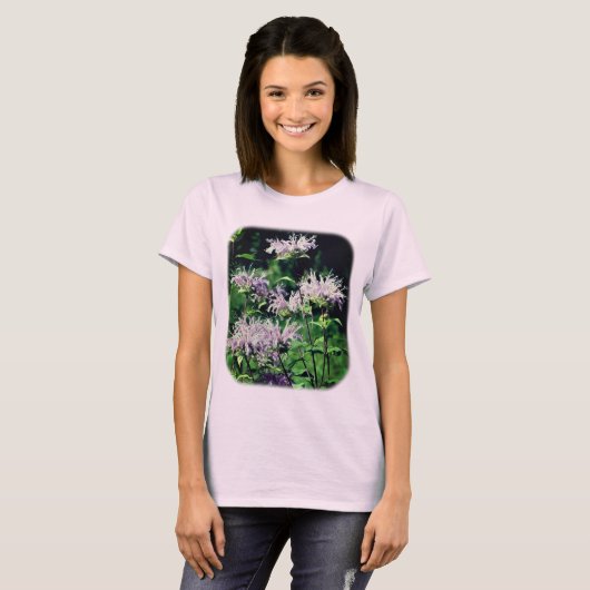 T-shirt Violet Bee Balm Fleurs Nature (Devant entier)