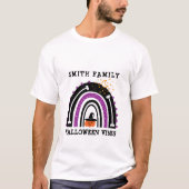 T-shirt Violet Black Jack-o'-lantern Boho Rainbow Hallowee (Devant)