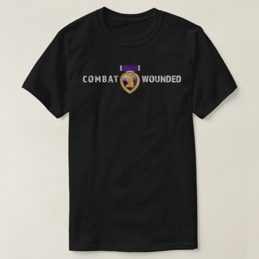 T-shirt Violet Coeur Combat Blessé Vet Militaire (Design devant)