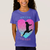 T-Shirt violet de football féminin (Devant)
