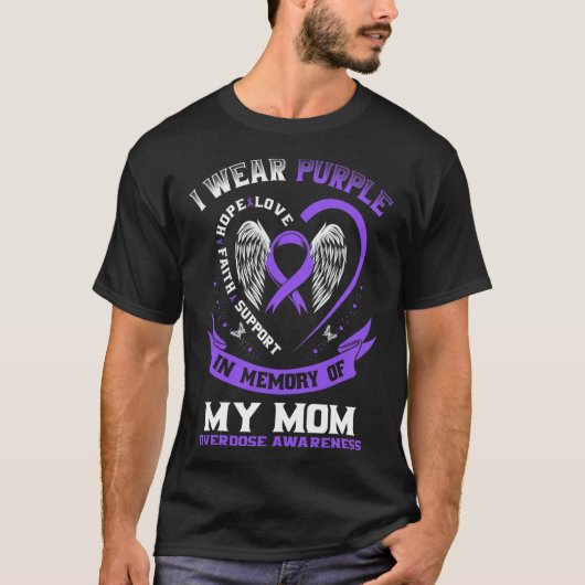 T-shirt Violet En Mémoire De Ma Mère Conscience De L'Overd (Devant)