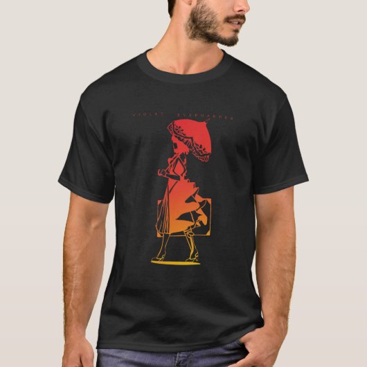 T-shirt Violet Evergarden Sunset Siluet Anime Fan Art (Devant)