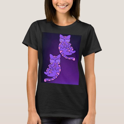T-shirt Violet Kitten Twins 2 (Devant)