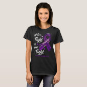 T-shirt Violet Lupus Conscience Son combat est notre comba (Devant entier)