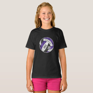 T-shirt violet noir girly couleurs de l'équipe de volley-b