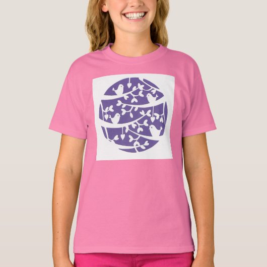 t-shirt violet orné (Devant)