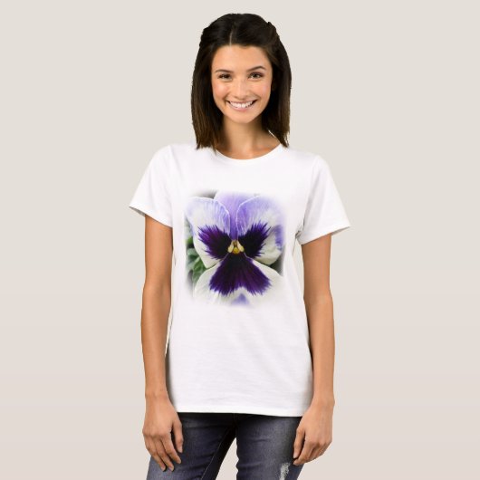 T-shirt violet profond sur blanc (Devant entier)