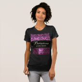 T-SHIRT VIOLET PURPLE BLACK DAMASK (Devant entier)