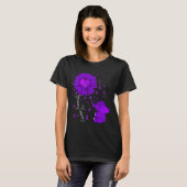 T-shirt Violet Ribbon Daisy Fleur Elephant Overdose Aware (Devant entier)