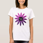 T-shirt Violet rose ombre parties scintillant pétille mono (Devant)