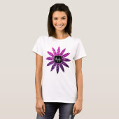 T-shirt Violet rose ombre parties scintillant pétille mono (Devant entier)