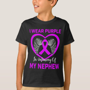 T-shirt Violet Ruban Nephew Pancreatic Cancer Sensibilisat
