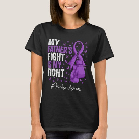 T-shirt Violet Ruban Père Surdose Sensibilisation (Devant)