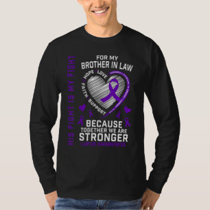 T-shirt Violet Son Combat Beau-frère Sensibilisation au Lu