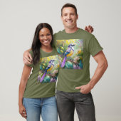 T-shirt Violet Tufted Jay Imaginaire Bird (Unisexe)