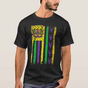 T-shirt Violet vert Jaune nous drapeau écrevisse Jester Fu