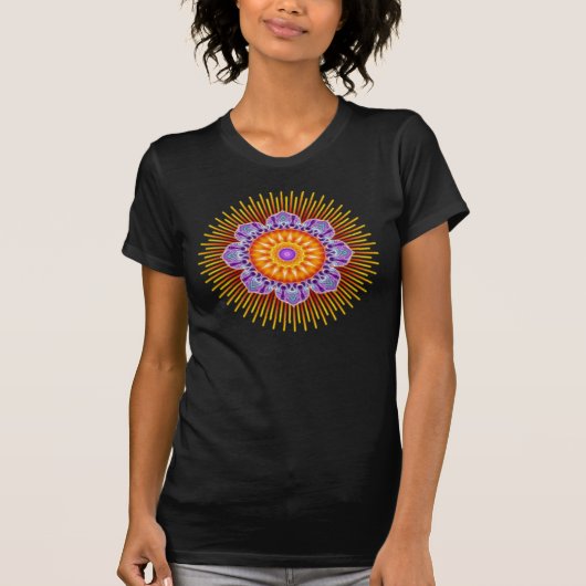 T-shirt Violette jaune de mandala (Devant)