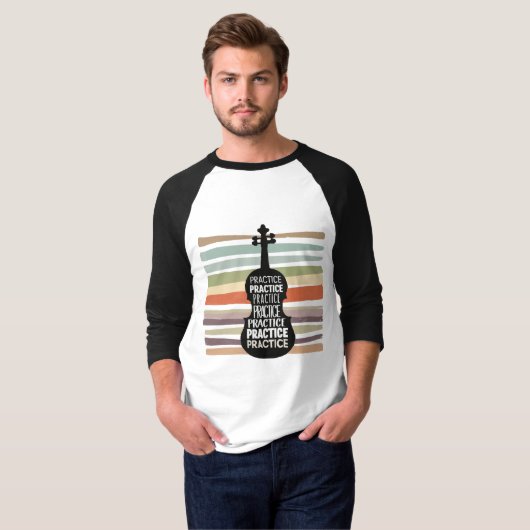 T-shirt violin retro (Devant entier)