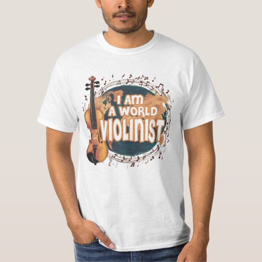 T-shirt violinist world (Devant)