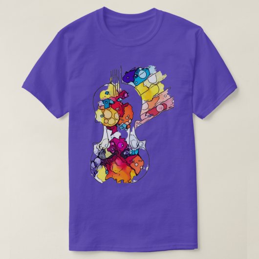 T-shirt Violon à bulle arc-en-ciel (Design devant)