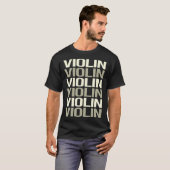 T-shirt Violon à texte blanc (Devant entier)