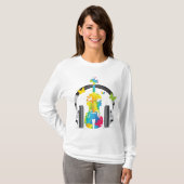 T-shirt Violon Abstrait avec casque et musique (Devant entier)