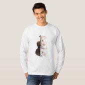 T-shirt Violon aux fleurs. (Devant entier)