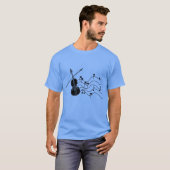T-shirt Violon avec notes de musique cadeau (Devant entier)