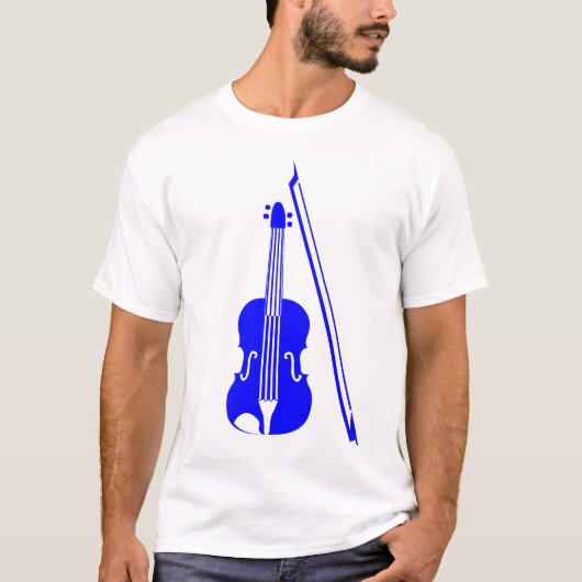 T-shirt Violon - Bleu (Devant)