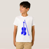 T-shirt Violon - Bleu (Devant entier)