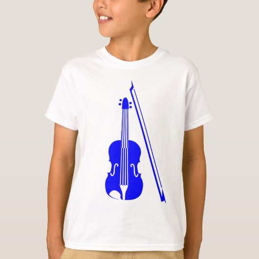 T-shirt Violon - Bleu (Devant)