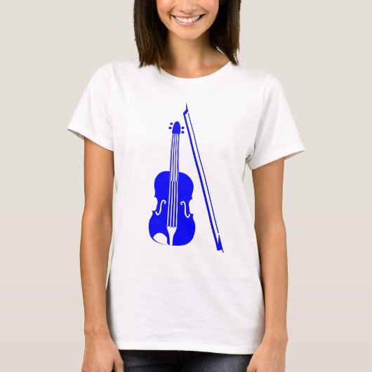 T-shirt Violon - Bleu (Devant)
