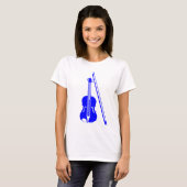 T-shirt Violon - Bleu (Devant entier)