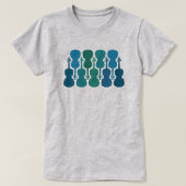 T-shirt violon bleu vert pour femmes (Design devant)