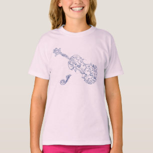 T-shirt Violon Blue Line dessinant avec l'initiale