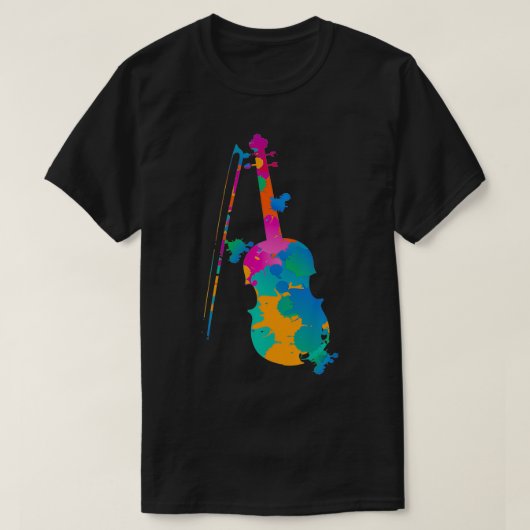 T-shirt Violon coloré (Design devant)