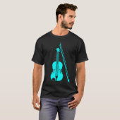 T-shirt Violon - Cyan (Devant entier)