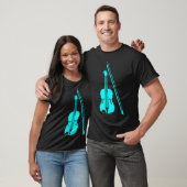 T-shirt Violon - Cyan (Unisexe)