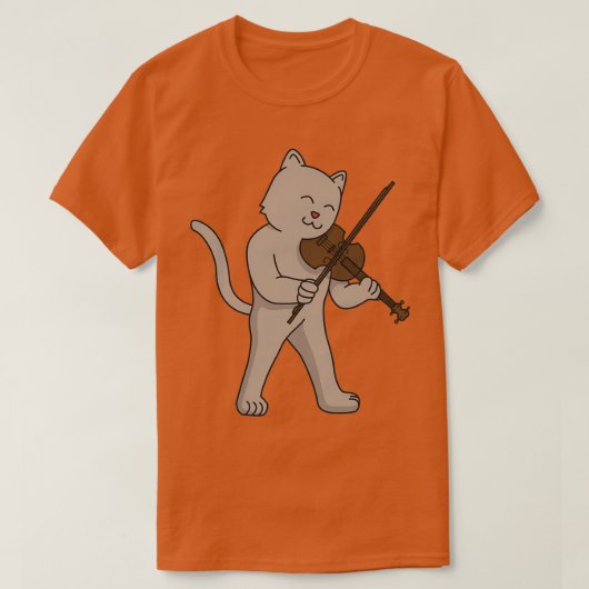 T-shirt Violon de chat instrument de jeu de violon (Design devant)