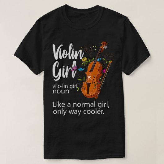 T-shirt Violon Fleurs Définition Fille Musicien Violoniste (Design devant)