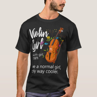 T-shirt Violon Fleurs Définition Fille Musicien Violoniste