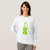 T-shirt Violon - Martian Green (Devant entier)