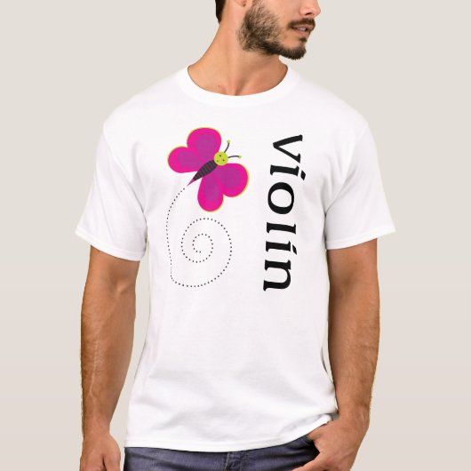 T-shirt Violon mignon de papillon (Devant)